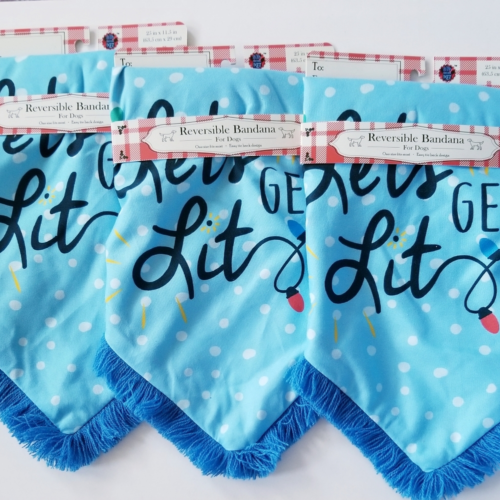 Small Dogs Holiday Tie Back Reversible Bandanas